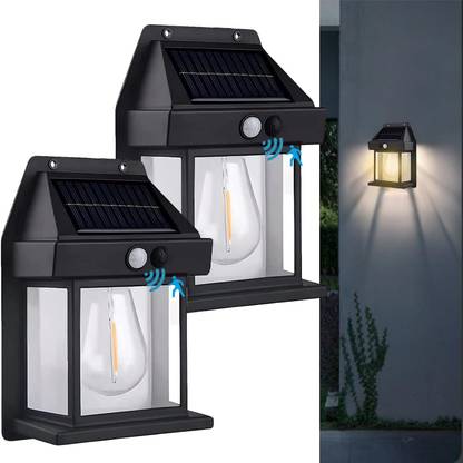 HGC Solar Wall Light with Motion Sensor Single Bulb Solar Light Set Solar Light Set