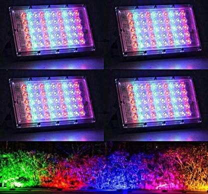 ANANDANI 50-Watt RGB LED Brick Light (Pack of 4) Remote LED Flood Light Outdoor Lamp