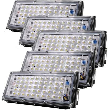 FOXSUN Spotlight 50W (Pack of 5) Waterproof IP65 Outdoor LED Reflector, 220V AC Flood Light Outdoor Lamp