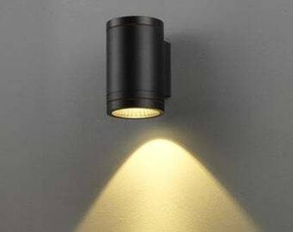 SPARC LIGHTS 5-Watt Round Up or Down Indoor/Outdoor (1 Way) Led Wall Light IP65, Warm White, Black Aluminium Die Casting Body Post Light Outdoor Lamp