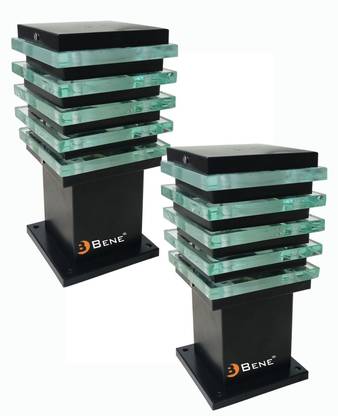 BENE Ice Cube Outdoor Lamp, (Black, 14 Cms, Pack of 2 Pcs) Gate Light Outdoor Lamp