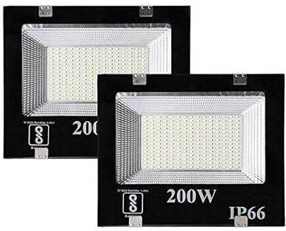 KCS Lite 200W Focus Model LED Flood Metal Light IP66 Outdoor Lights Waterproof Led Halogen Light,Focus Light,for Factory,Garage,Parking (Pack of 2) Flood Light Outdoor Lamp