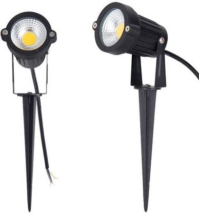 Hybrix LED Spike Light, Spot Light, Focus Light for Home Garden, (5 Watt), Bridge Lux Optical COB LED, Warm White Light, Elegant Fiber Body, IP67 Waterproof for Indoor/Outdoor Use (Pack of 2) Post Light Outdoor Lamp