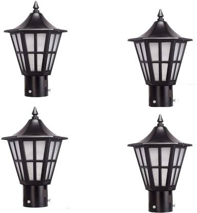 MSJS Metal Gate Light for Home Gate Pillar Waterproof Pack of 4 (Bulb Not Included Gate Light Outdoor Lamp