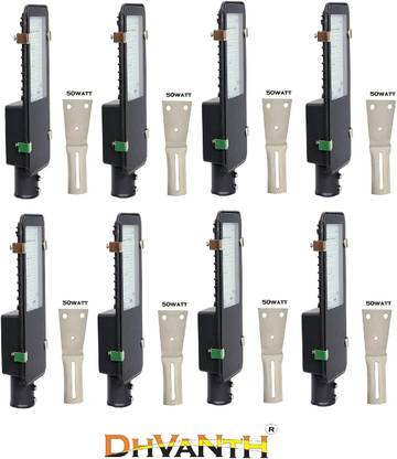 DHVANTH 50 Watts Street Light IP-65 BIS Approved Waterproof Outdoor, Cool White, Pack of 8 Flood Light Outdoor Lamp