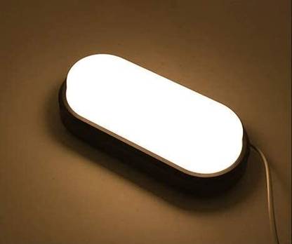 Sarvatr 9W Wall Lamp LED Oval Shape Outdoor Bulkhead Waterproof IP65 Porch Light for Outdoor Garden Bathroom Light(Warm White) Gate Light Outdoor Lamp
