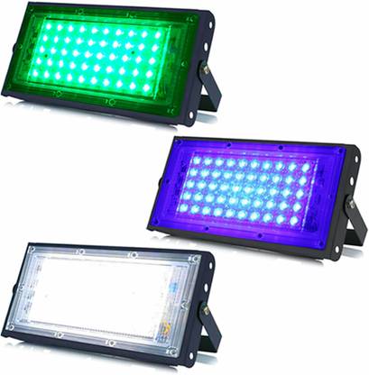 MLD 20w Led Flood Lights IP66 Waterproof Indoor Outdoor Led Brick Focus Street Light Multi color Combo Set | Green , Blue , White| Pack of 3 Flood Light Outdoor Lamp