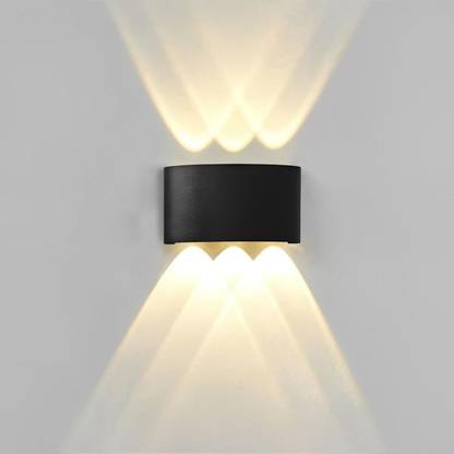 Volt Vision 2 Way 3+3 LED Indoor & Outdoor Lamp Up/Down Elevation Light Rustproof & Waterproof Aluminum Body Black (Warm White) Post Light Outdoor Lamp