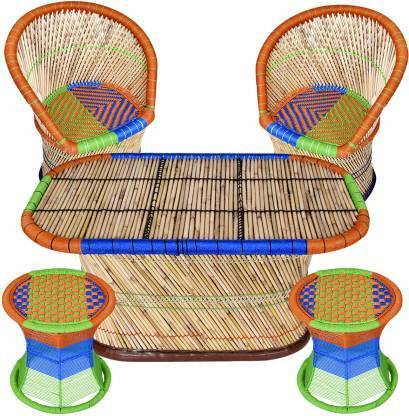 Mizaaz Bamboo Table, Chair & Bench Set
