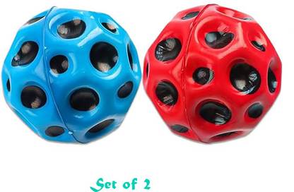 AncientKart New Single Colored Moon ball High Bouncy Planet Design set of 2