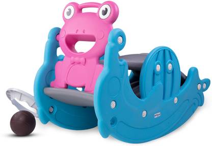 BUMTUM 3 in 1 Frog Foldable Slide, Baby Slide With Rocker & Baby Chair, For Kids