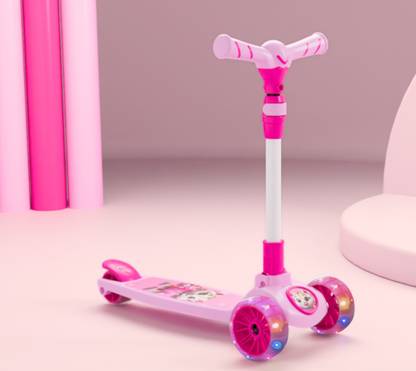 Miss & Chief Spartan Tiger - 3 Wheel Kick Scooter,Foldable with LED Wheels,Adjustable Height