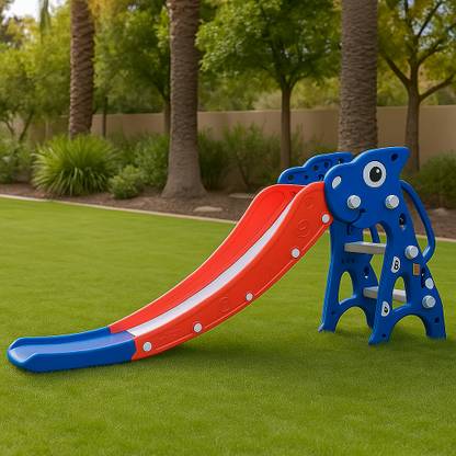 Ehomekart Dinosaur Slider for Kids - Foldable Kids Slide with Extended Buffer