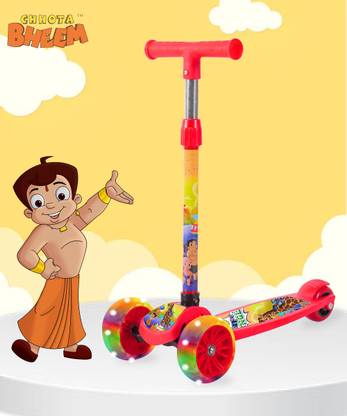 Miss & Chief Chotta Bheem Scooter for Kids,Lightweight|Foldable|LED wheels|Adjustable Height