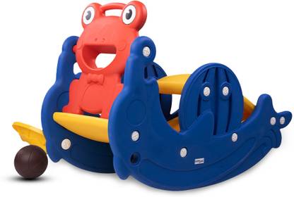 BUMTUM 3 in 1 Frog Foldable Slide, Baby Slide With Rocker For Kids