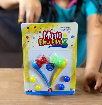 Dhinchak Magic Blow Pipe Set of 2 pipes with Floating Ball Magic Blowing Ball Toy