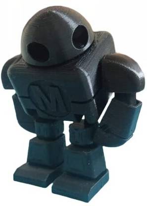 CERO 3D Printed Faire Robot Action Figure (Black PLA Plastic)