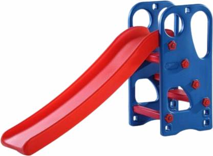 Mother's Love SUPER SENIOR KIDS SLIDE , FOLDABLE , PORTABLE GARDEN SLIDE FOR KIDS , INDOOR OUTDOOR SLIDE FOR BOYS AND GIRLS WITH BASKETBALL AND A BALL (AGE 1 YEAR- 10 YEARS )RED BLUE