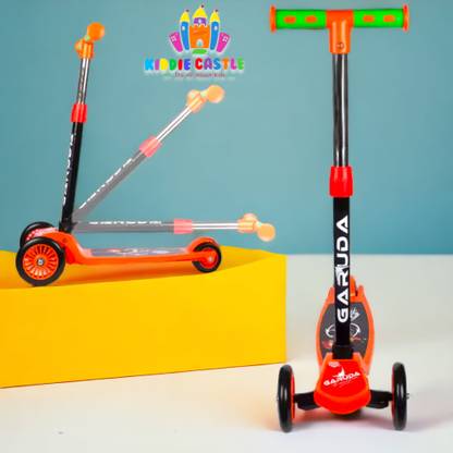 Kiddie Castle Foldable Scooter for Kids 4 Level Height PU Wheels with Brake