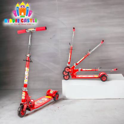 Kiddie Castle 3 Wheel Smart Kick Scooter With Adjustable Height Foldable Easy To Carry