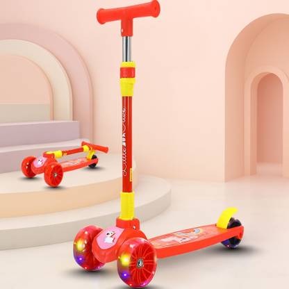 Little Olive Enduro Kids Scooter: Attractive Deck, LED Wheels, Easy-Fold Design For Kids