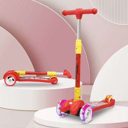 R for Rabbit Road Runner Scooter for Kids of 3 to14 Years Age 3 Level Adjustable Height (Red)