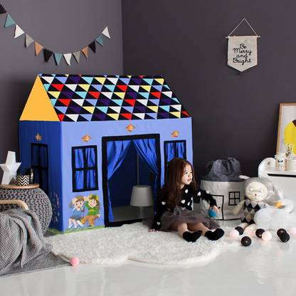 मंगलम फैब DOLL HOUSE WASHABLE TENT HOUSE VERY COMFORTABLE SEATING,SLEEPING.DILEX DARK BLUE
