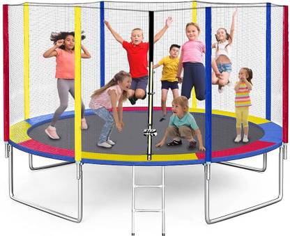 Step Over StepOver 14 Ft GS Jumping Jhula Trampoline with Net for Kids & Adults, Outdoor