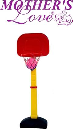 Mother's Love BABY BASKETBALL//STANDING BASKETBALL FOR BOYS AND GIRLS //OUTDOOR AND INDOOR GAMES FOR KIDS // PORTABLE AND ADJUSTABLE HEIGHT BASKETBALL SET WITH BALL
