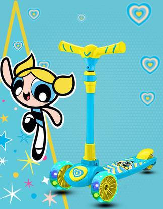 Miss & Chief Powerpuff Girls-Bubbles 3-Wheel Kids Scooter with LED Wheels & Adjustable Height