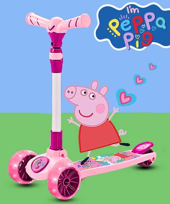 Miss & Chief Spartan Peppa Pig - 3 Wheel Kick Scooter,Foldable with LED Wheels