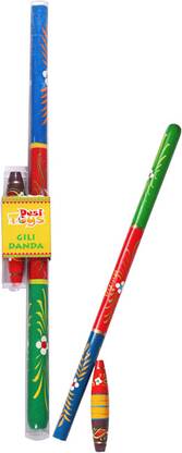 देसी टॉयज Gilli Danda|Stick & Peg|Traditional Indian Kitti Pul|Gulli Danda|Viti & Dandu