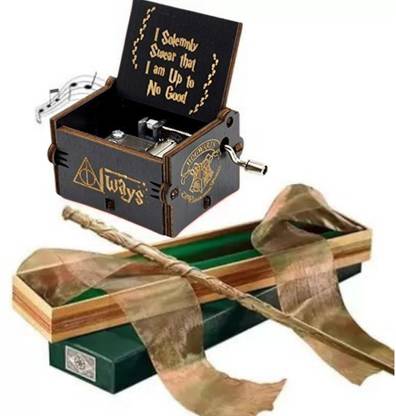 Rudrav Harry Potter Hermoine Magic Wand with Harry Potter Wooden Music Box for Kids