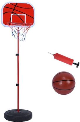 IRIS Basketball Stand, Free Stand Height Adjustable Backboard Hoop Kit with Pump Ball and Mounting Accessories Toy Set for Children Indoor Outdoor