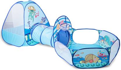 BUMTUM 3-in-1 Portable Ball Pool Tunnel & Tent Playhouse For Kids - Balls Not Included