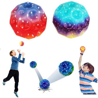 ZODZE 2 Pcs Moonball, with Super High Bouncing, Sponge Moon Ball Bouncy Ball for Kids