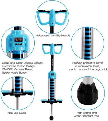 Magicwand Pogo Stick with Digital Counter,Sound with Easy Grip Handles & Anti-Slip Pegs