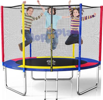 HOP N PLAY 8 Ft / 96 Inches GS Jumping Trampoline Jhula with Enclosure for Kids and Adults