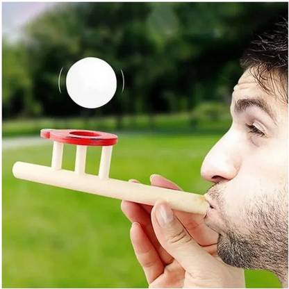 Manikandan Floating ball - Wooden Games Floating Ball, Blow Tube & Foam Balls Blow Toys