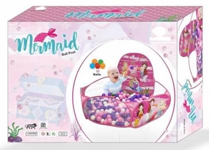 Jayaansh Traders Mermaid Foldable Large Size Ball Pool With 50 colourfull Balls…