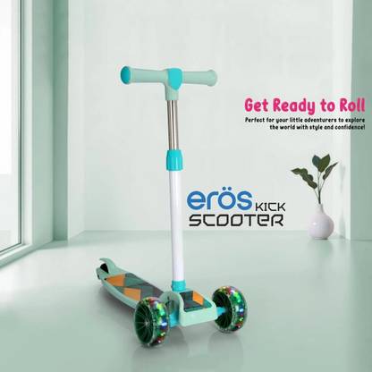 J K INTERNATIONAL 3 Wheel Kick Scooter,Foldable with LED Wheels,Adjustable Height