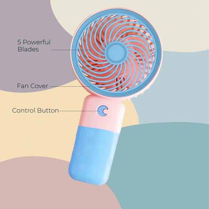 PunnkFunnk Handy Cute portable mini fan for summers makeup drying sweat drying
