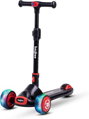 baybee Enzo Skate Scooter for Kids, 3 Wheel Kids Scooter, Smart Kick Scooter with Fold-able & Height Adjustable Handle, Runner Scooter with Wide LED PU Wheels & Handle for Kids