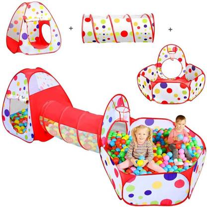 Jayaansh Traders Rainbow Ball Pool with Tunnel and Play Tent (20 Pool Balls included)