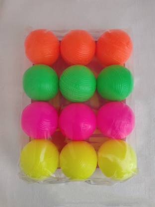 Pleasure Treasure Hard Plastic Cricket Balls Set of 12 with 6.4 CM Diameter.