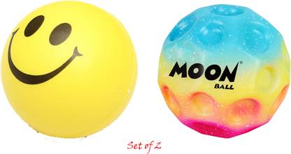 AncientKart New High Bounce Moon ball with Smiley Sponge ball set of 2