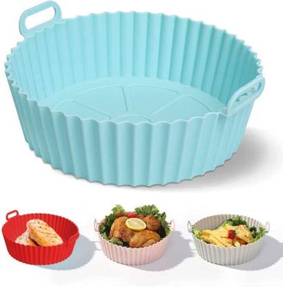 Dherik Tradworld Air Fryer Reusable Silicone Pot, 6.8 inch Non-Stick Silicone Air Fryer Liners Air Fryer