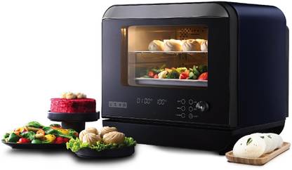 Usha ICHEF STEAM OVEN 18L Blue Air Fryer Steamer 39 Pre-Set Menus 11 in-1 Function Oven Outer Door Glass
