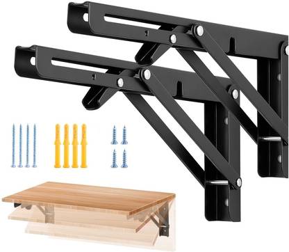 TROVEXX Metal Collapsible Folding Shelf Bracket for Workbench Folding Table 40cm Overhead Storage Shelf