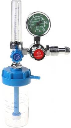Smars Oxygen Gas Flow Meter Regulator, Made of Metal, Oxygen Flowmeter Wall Mount Oxygen Cylinder Holder